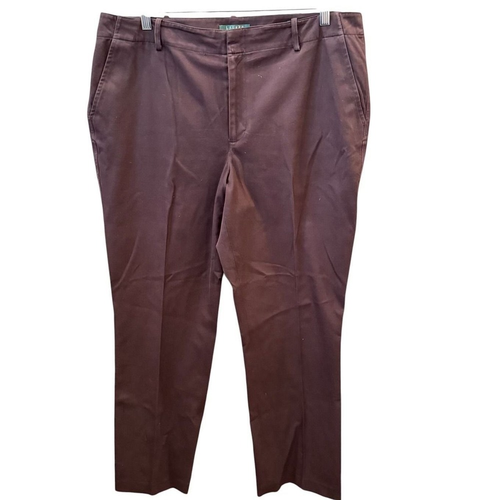 Lauren Ralph Lauren Dress Pants Womens Brown Straight Leg Preppy 16 (approx$155)